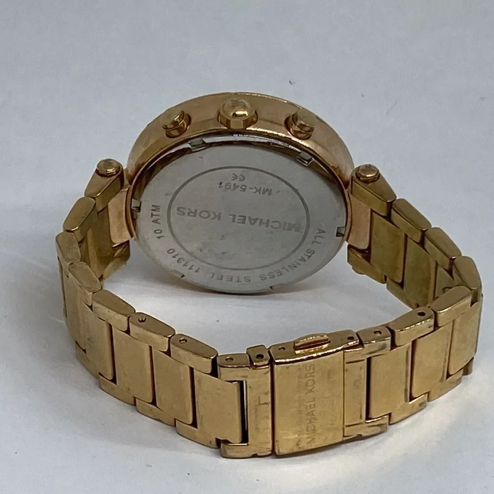 Michael Kors MK5491 Women's Gold Stainless Steel Analog Dial Geniune Watch GE435
